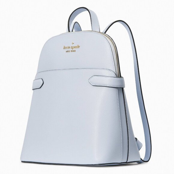 New Kate Spade Staci Saffiano Leather Dome Backpack Pale Hydrangea